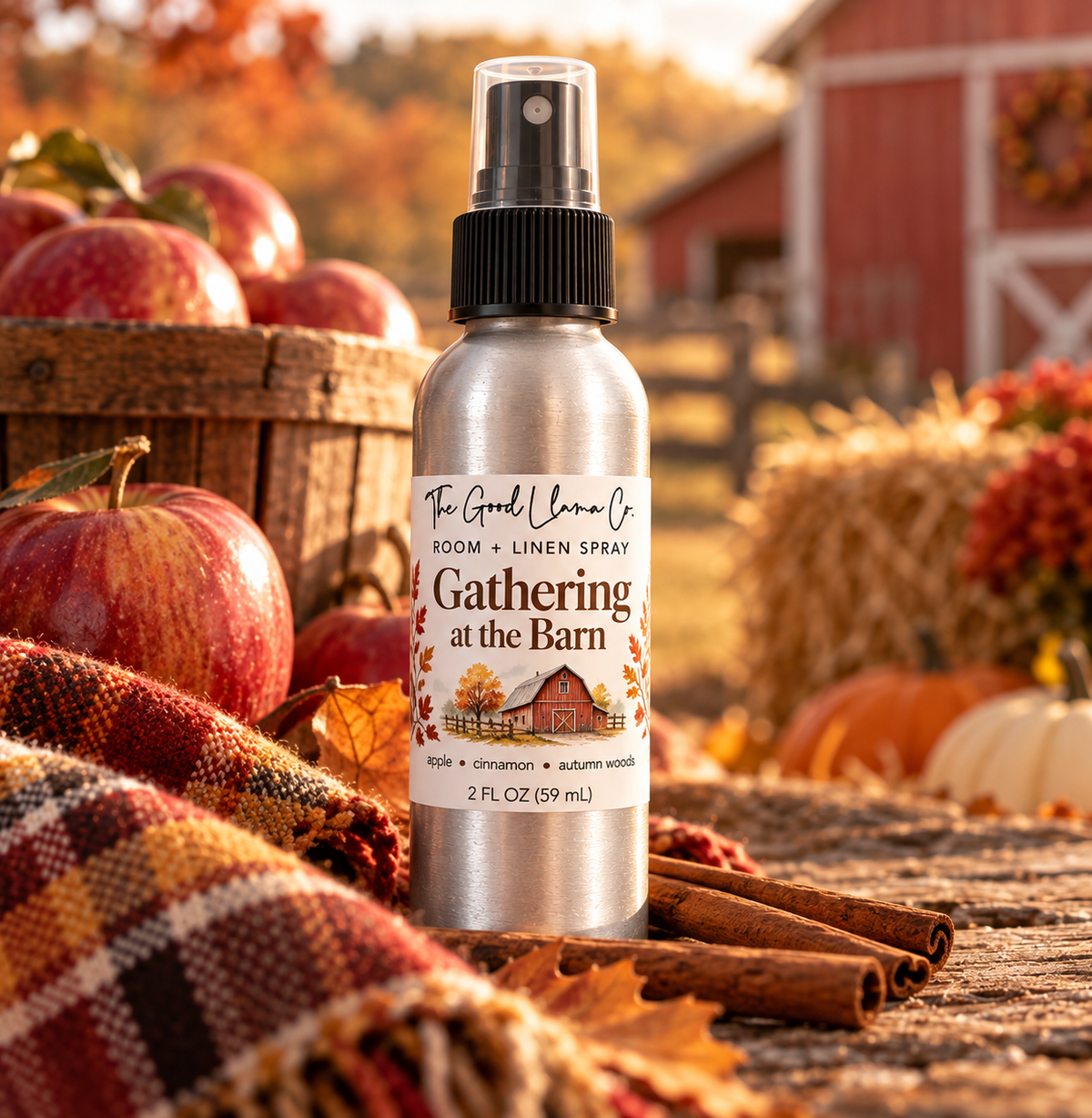 2 oz. Gathering at the Barn         Room + Linen Spray